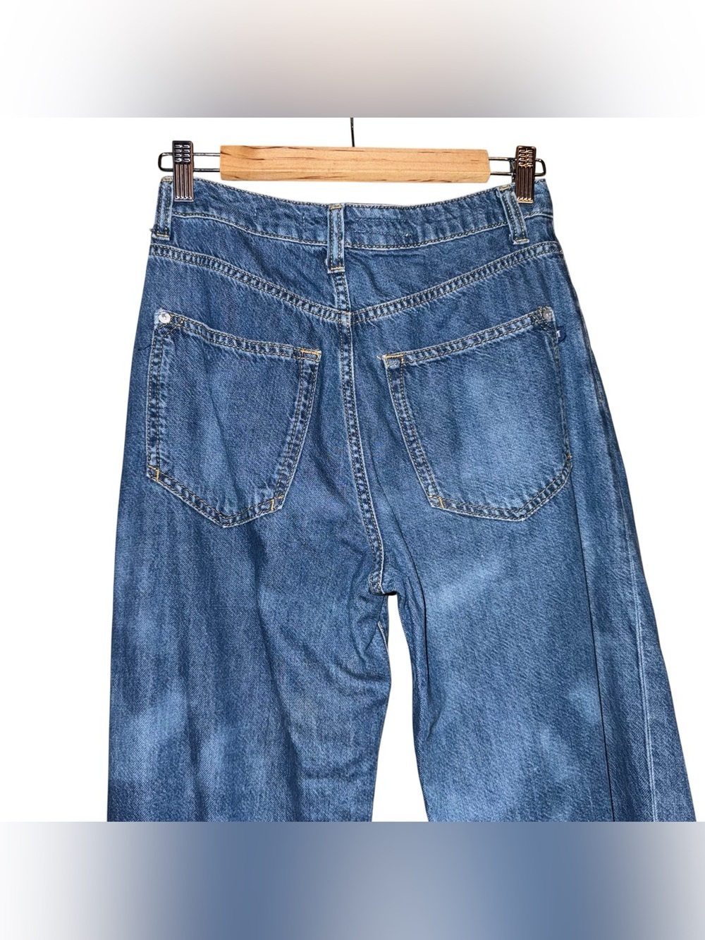 ANTHROPOLOGIE Pilcro The Breaker High Rise Pleated Leg Jeans Tapered Size 26 - Picture 7 of 14